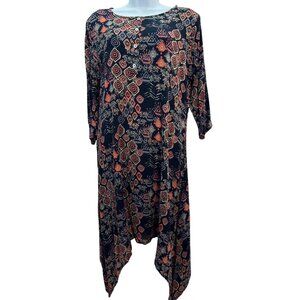 Avaasa Tunic Flowy Rayon Top Boho Size Large
